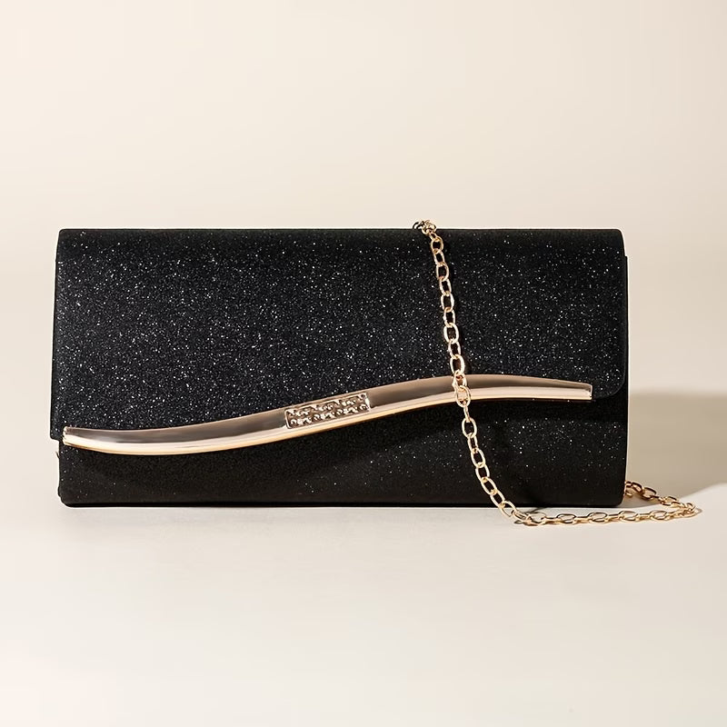Trend Nova Evening Clutch – Elegant Sparkling Handbag with Chain Strap